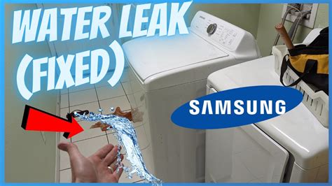 Samsung Washer Leaking From Bottom wa40j3000aw Top。